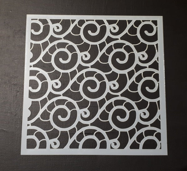 Stencil 6x6inch Seashell Swirl Pattern