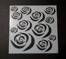 Stencil 6x6inch Abstract Roses