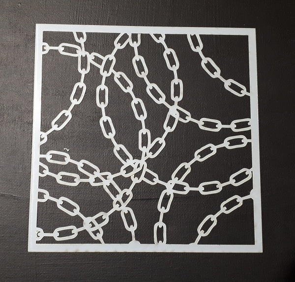 Stencil 6x6inch Chain Metal Collage