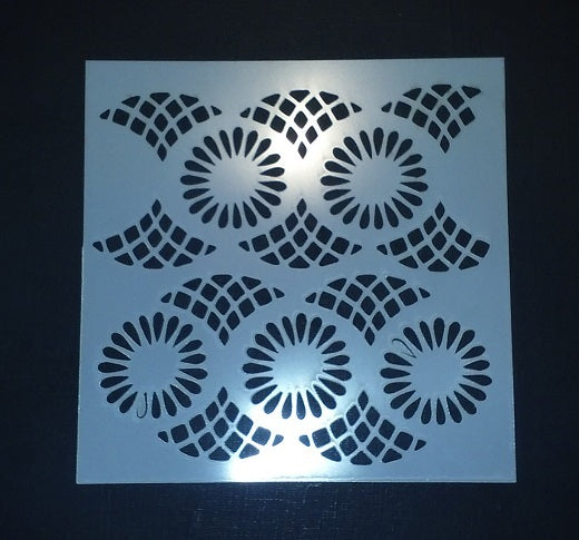 Stencil 6x6inch Mini Petals Circles and Lace