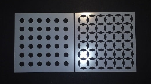 Stencil 6x6inch Stacked Circle and Square Diamonds (2 Pack)