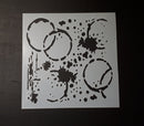 Stencil 6x6inch Spilt Coffee Splats and Rings