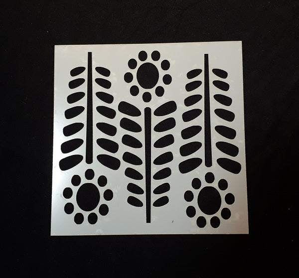 Stencil 6x6inch Abstract Flower Stems