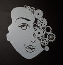 Stencil 6x6inch Faces Collage Cogs Steam Punk