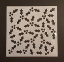 Stencil 6x6inch Christmas Holly Leaves and Berries
