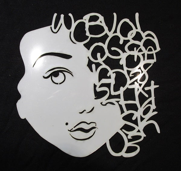 Stencil 6x6inch Face with Letters and Numbers