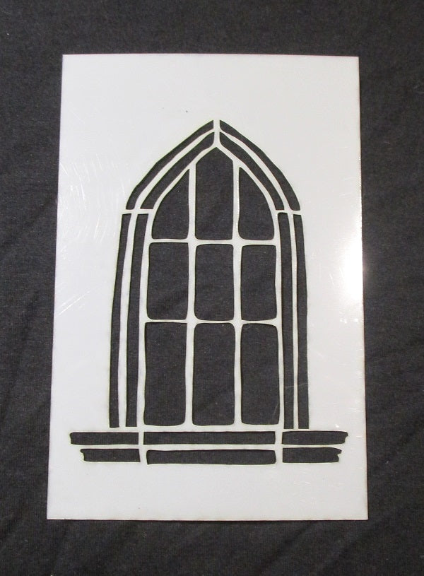 Stencil 6x4inch Arch with Windows Small