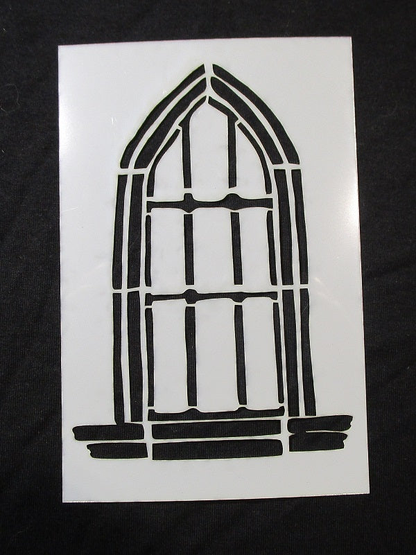 Stencil 6x4inch Arch with Solid Windows Small