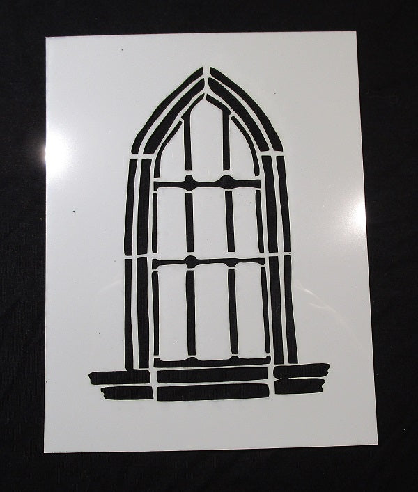 Stencil 6x8inch Arch with Solid Windows Large
