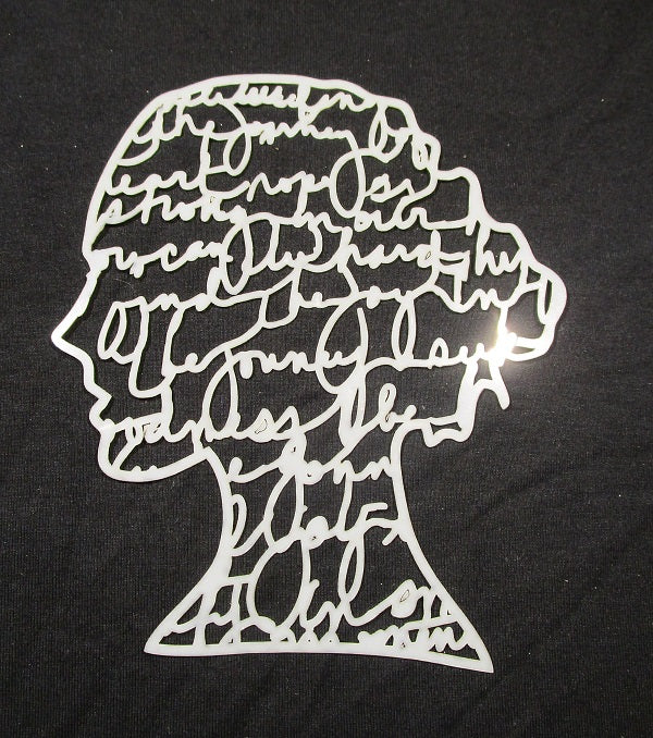 Plastic Stencil Head with Writing Large