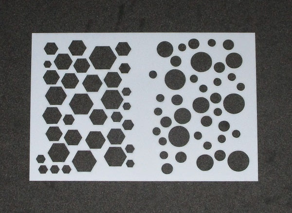 Stencil 6 x 4 Inch Hexagon and Circles