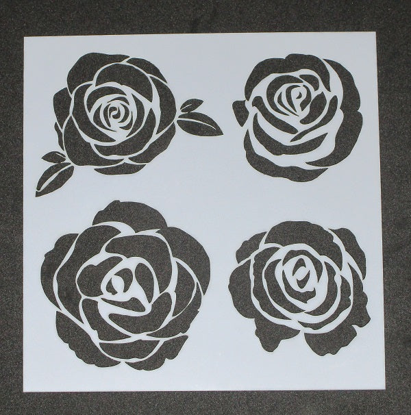 Stencil 6x6inch Roses 4 Styles