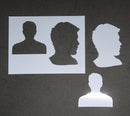 Stencil and Mask Set Men or Boys Heads Medium