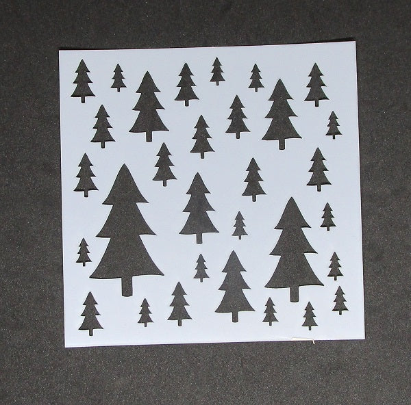 Stencil 6x6inch Assorted Christmas Trees