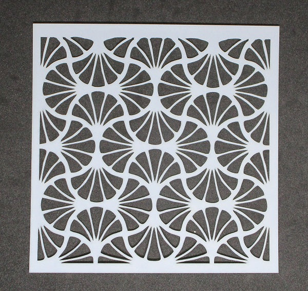 Stencil 6x6inch Fancy Fans Pattern