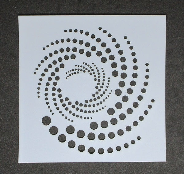 Stencil 6x6inch Whirl Pool of Dots