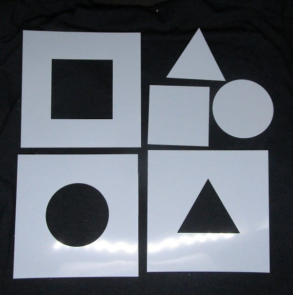 Stencil and Mask Set of 3 Square Circle and Triangle