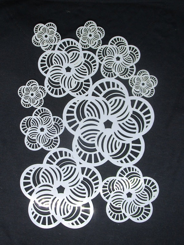 Stencil A4 Abstract Flower Mask