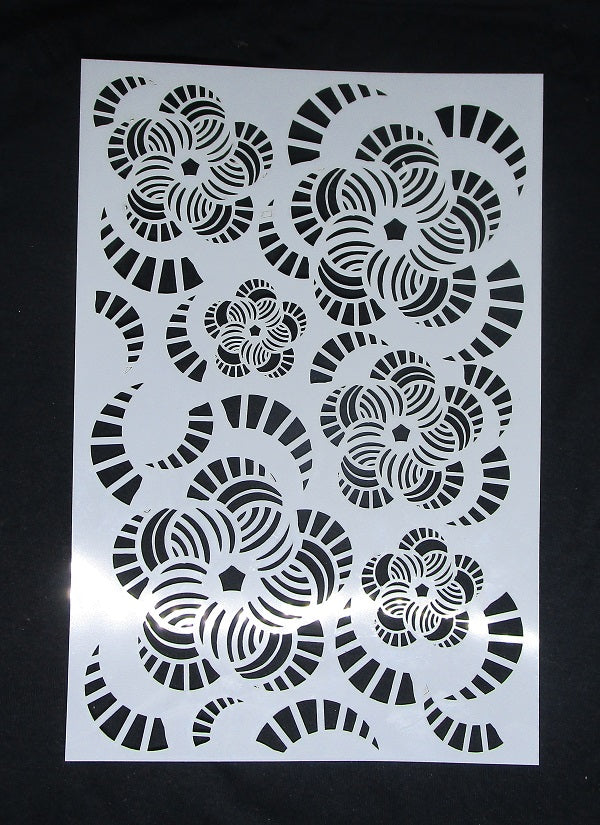 Stencil A4 Scattered Abstract Flowers