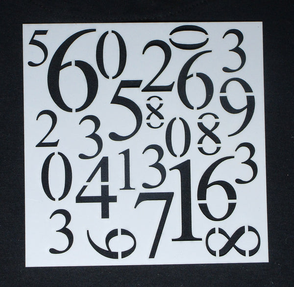 Stencil 6 x 6 Numbers