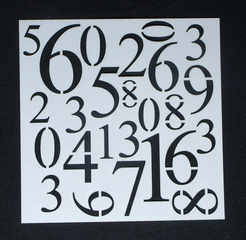 Stencil 6 x 6 Numbers