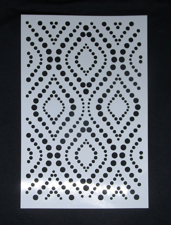 Stencil A4 Diamond Waves