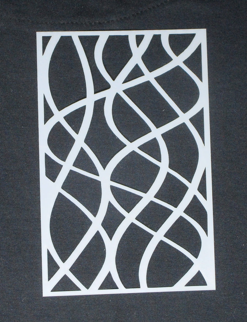 Stencil 6 x 4 Swirly Ribbons