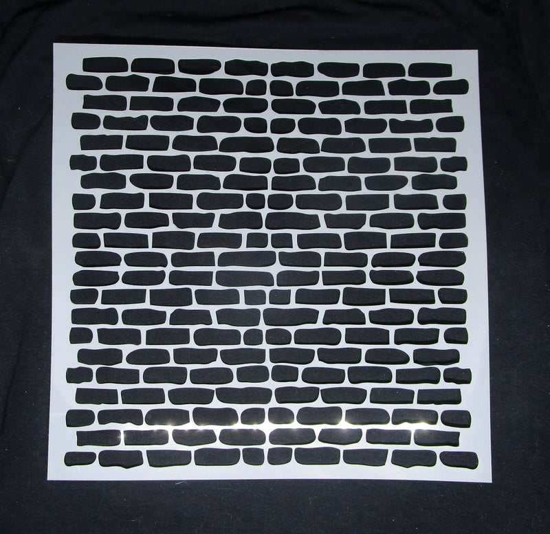 Stencil 12 x 12 Cobble Stone Brick Wall