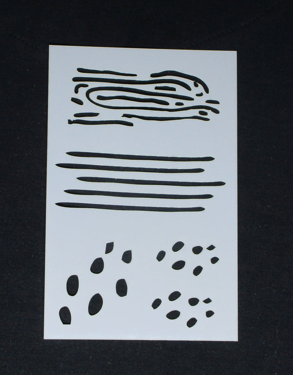 Stencil 6 x 4 Line and Dotty Spots