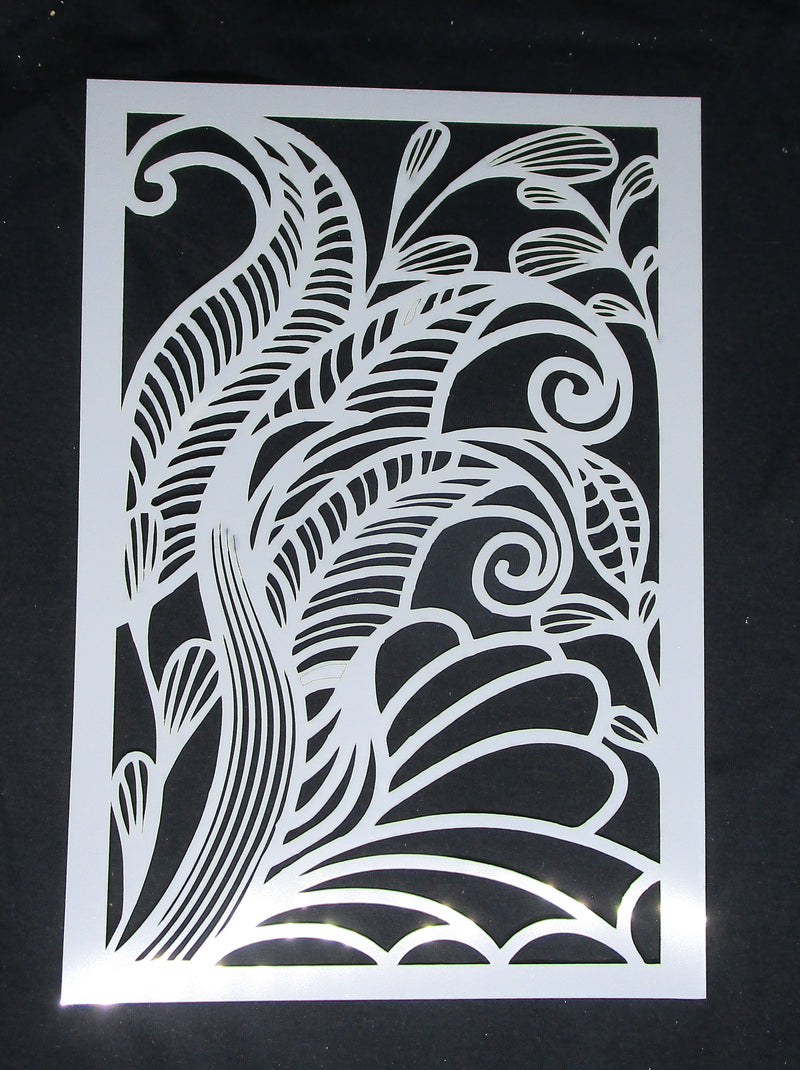 Stencil A4 Swirls and Foliage