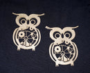 Chipboard Medium and Small Owls with Cogs