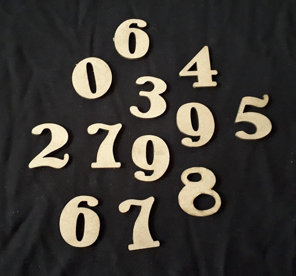 Chipboard Assorted Numbers