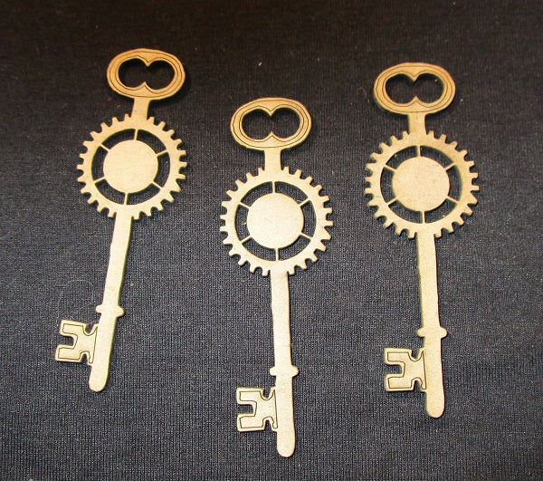 Chipboard Chipboard Keys with Cogs Small