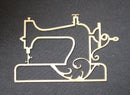Chipboard Old Fashioned Sewing Machine with Single Flourish