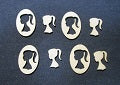 Chipboard Girl Heads and Ovals Cameo Small