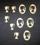 Chipboard Girl Heads and Ovals Cameo Mini