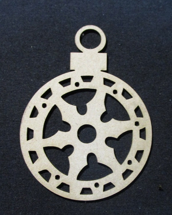 Chipboard Christmas Bauble Fancy 6 Sprockets