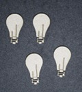 Chipboard Light Globe Small Pack of 4