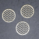 Chipboard Pattern Circles Zig Zag Small Set of 3
