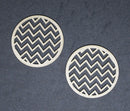 Chipboard Pattern Circles Zig Zag Large Set of 2