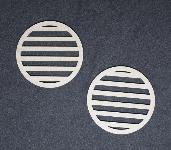 Chipboard Pattern Circles Lines Large Set of 2