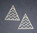 Chipboard Pattern Triangles Zig Zag Large Set of 2