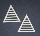 Chipboard Pattern Triangles Lines Large Set of 2
