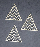 Chipboard Pattern Triangles Zig Zag Small Set of 3