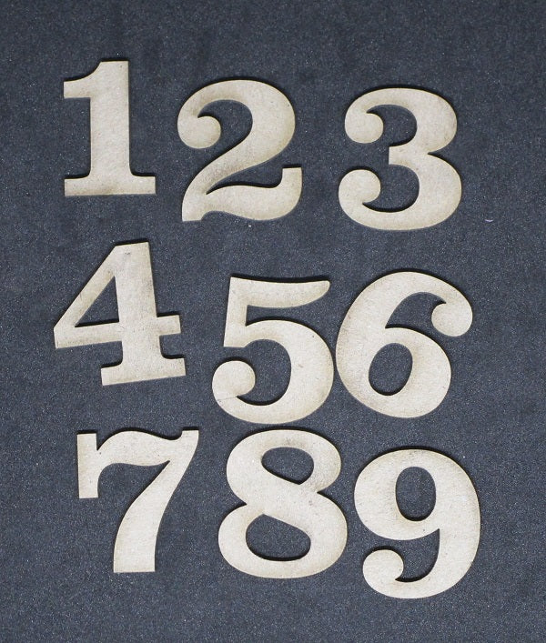 Chipboard Numbers 0 to 9