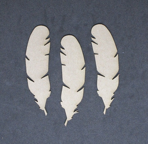 Chipboard Feathers Pack of 3