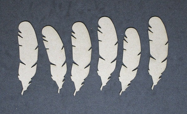 Chipboard Feathers Pack of 6