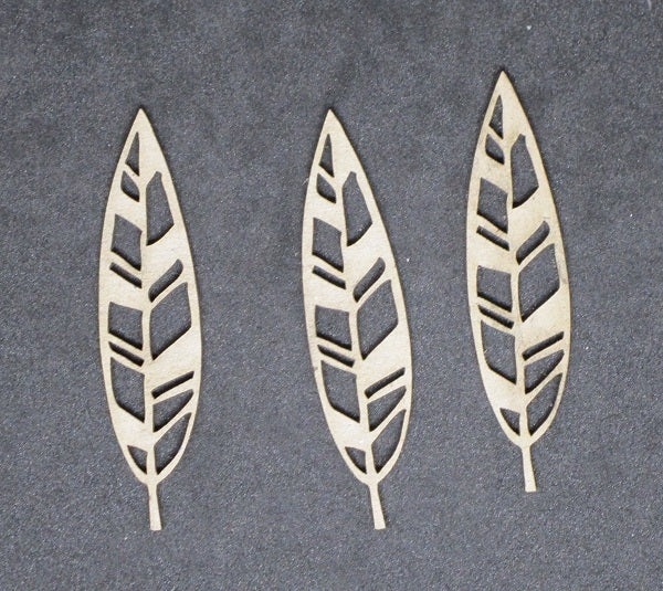 Chipboard Abstract Feathers/Leaves Small