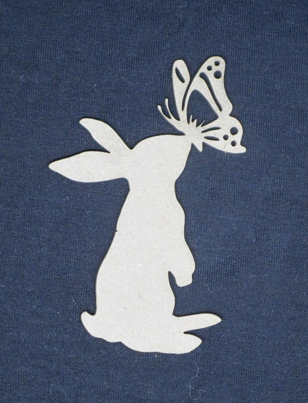 Chipboard Rabbit with Butterfly