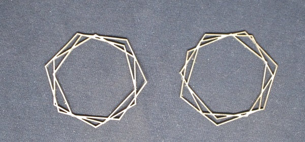Chipboard Hexagon Fine Line Frames Small